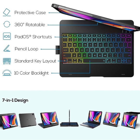 Typecase iPad 11 Pro Case with Keyboard: (11-inch, 2022) - 360° - Picture 12 of 13